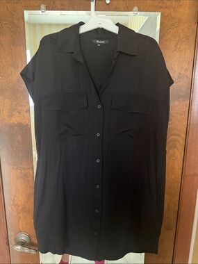 Madewell Black Button-Front Short-Sleeve Shirt